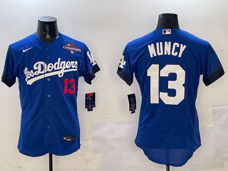 Men Los Angeles Dodgers #13 Muncy Blue City Edition Elite Nike 2025 MLB Jersey style 3->los angeles dodgers->MLB Jersey
